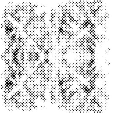 Soyut yarım ton siyah beyaz. Kaotik bir şablonun tek renkli arka planı. Kartvizitlere, posterlere, etiketlere baskı yapmak için harika bir doku.