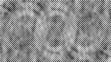 Grunge yarım ton vektör arkaplan. Yarı ton vektör dokusunu belirler. Arkaplanda yarım tonlu notalar var. Siyah ve beyaz desen dokusu. 