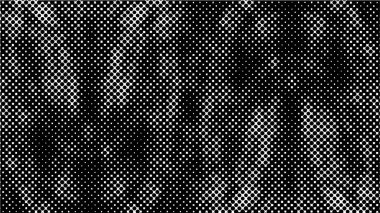 Yarı ton siyah beyaz grunge arka plan. Beyaz arka plana dağılmış noktaların dokusu. Kartvizitlerde, rozetlerde, etiketlerde klasik sanat tarzında soyut desenler var. Vektör tek renkli elementler