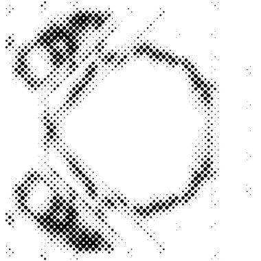 Yarı ton siyah beyaz grunge arka plan. Beyaz arka plana dağılmış noktaların dokusu. Kartvizitlerde, rozetlerde, etiketlerde klasik sanat tarzında soyut desenler var. Vektör tek renkli elementler