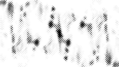 Yarı ton siyah beyaz grunge arka plan. Beyaz arka plana dağılmış noktaların dokusu. Kartvizitlerde, rozetlerde, etiketlerde klasik sanat tarzında soyut desenler var. Vektör tek renkli elementler