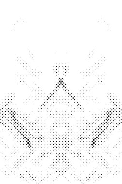 Yarı ton siyah beyaz grunge arka plan. Beyaz arka plana dağılmış noktaların dokusu. Kartvizitlerde, rozetlerde, etiketlerde klasik sanat tarzında soyut desenler var. Vektör tek renkli elementler