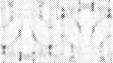 Yarı ton siyah beyaz grunge arka plan. Beyaz arka plana dağılmış noktaların dokusu. Kartvizitlerde, rozetlerde, etiketlerde klasik sanat tarzında soyut desenler var. Vektör tek renkli elementler