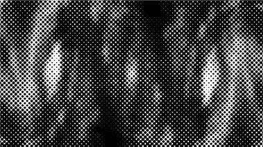 Yarı ton siyah beyaz grunge arka plan. Beyaz arka plana dağılmış noktaların dokusu. Kartvizitlerde, rozetlerde, etiketlerde klasik sanat tarzında soyut desenler var. Vektör tek renkli elementler