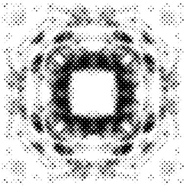 Arka plan siyah ve beyaz noktalı.