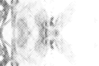 Grunge üst üste biniyor. Soyut siyah-beyaz vektör arkaplanı. Çatlak, leke ve noktalarda kirli desenli tek renkli klasik yüzey. Karanlık korku tarzında eski bir duvar.