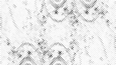 Siyah ve beyaz grunge çizgisi arka planda görülmüş. Soyut yarım ton illüstrasyon arka planı. Grunge ızgara polka nokta arkaplan deseni