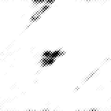 Mürekkep Yazdırma Sıkıntısı Arkaplanı. Yarım ton Grunge Doku. Noktalı soyut siyah ve beyaz grunge deseni, vektör illüstrasyonu