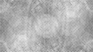Grunge yarım ton vektör arkaplan. Yarı ton vektör dokusunu belirler. Gradyan yarım ton, pop sanatında arka planda yer alır. Siyah ve beyaz desenli. Mürekkep Yazdırma Sıkıntısı Arkaplanı 