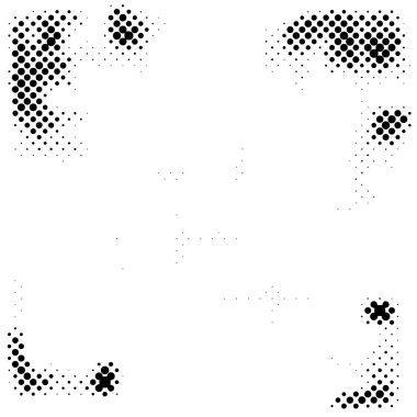 Grunge yarım ton vektör arkaplan. Yarı ton vektör dokusunu belirler. Gradyan yarım ton, pop sanatında arka planda yer alır. Siyah ve beyaz desenli. Mürekkep Yazdırma Sıkıntısı Arkaplanı 