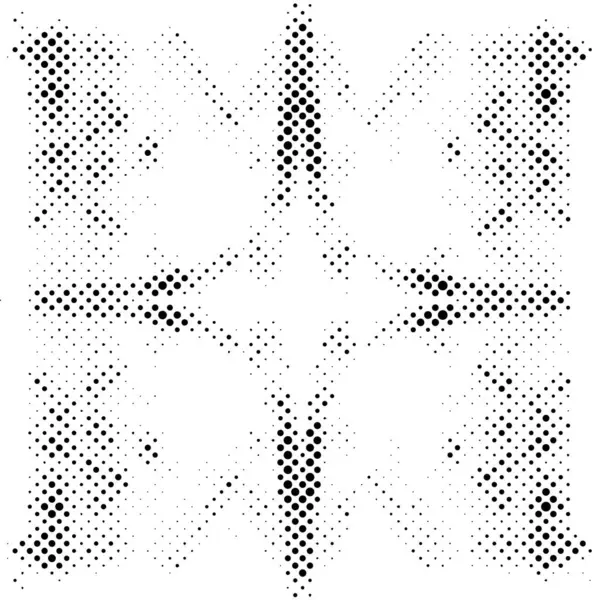Schwarz Weiß Gepunkteter Grunge Geometrischer Hintergrund — Stockvektor