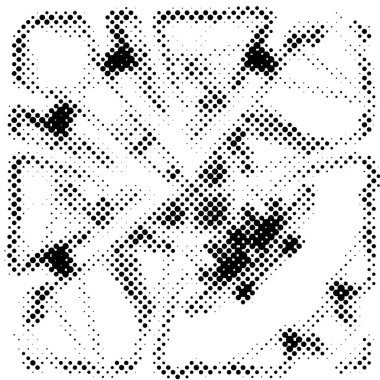 Noktalı fütüristik grunge geometrik modern desen