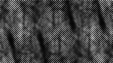 Grunge yarım ton vektör arkaplan. Yarı ton vektör dokusunu belirler. Gradyan yarım ton, pop sanatında arka planda yer alır. Siyah ve beyaz desenli. Mürekkep Yazdırma Sıkıntısı Arkaplanı 