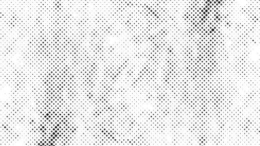 Grunge yarım ton vektör arkaplan. Yarı ton vektör dokusunu belirler. Gradyan yarım ton, pop sanatında arka planda yer alır. Siyah ve beyaz desenli. Mürekkep Yazdırma Sıkıntısı Arkaplanı 