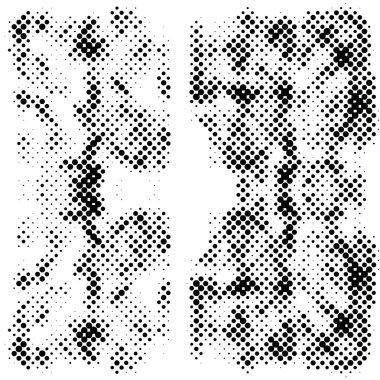 Yarım Tonlu Noktalar Düzeni. Yarım ton noktalı Grunge dokusu. Yarı Tonlama Efektleriyle Hafif Sıkıntılı Arkaplan