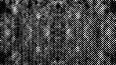 Grunge yarım ton vektör arkaplan. Yarı ton vektör dokusunu belirler. Gradyan yarım ton, pop sanatında arka planda yer alır. Siyah ve beyaz desenli. Mürekkep Yazdırma Sıkıntısı Arkaplanı 