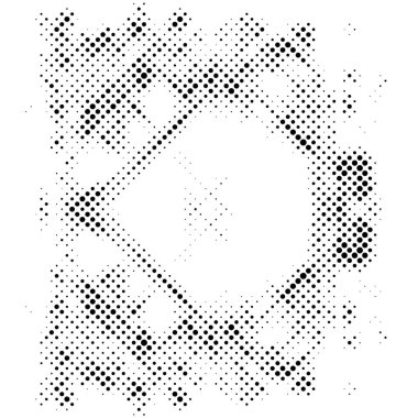 Siyah ve beyaz grunge vektör çizgisi arkaplanı görüldü. Soyut yarım ton illüstrasyon arka planı. Grunge ızgara polka nokta arkaplan deseni