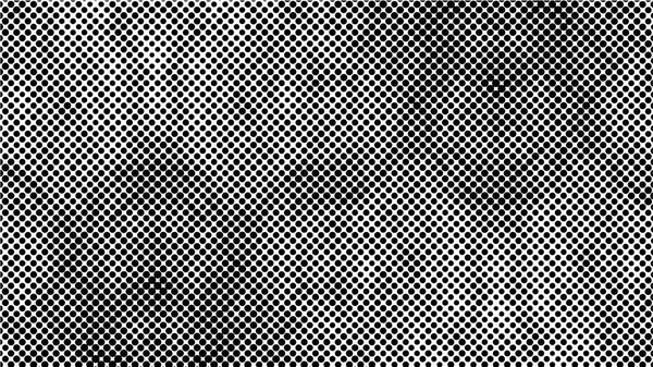 Grunge半色调矢量背景 半色调点矢量纹理 流行艺术风格中渐增的半色调点背景 黑白图案质感 油墨印刷困难背景 — 图库矢量图片