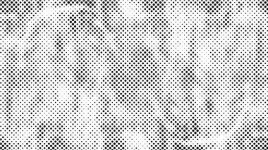 Yarı ton vektör dokusunu belirler. Gradyan yarım ton, pop sanatında arka planda yer alır. Siyah ve beyaz desenli. Grunge yarım ton vektör arkaplanı. 