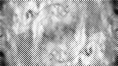 Yarı ton vektör dokusunu belirler. Gradyan yarım ton, pop sanatında arka planda yer alır. Siyah ve beyaz desenli. Grunge yarım ton vektör arkaplanı. 