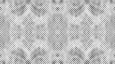 Yarı ton vektör dokusunu belirler. Gradyan yarım ton, pop sanatında arka planda yer alır. Siyah ve beyaz desenli. Grunge yarım ton vektör arkaplanı. 