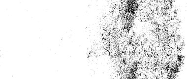 Grunge üst üste biniyor. Soyut siyah-beyaz vektör arkaplanı. Çatlak, leke ve noktalarda kirli desenli tek renkli klasik yüzey. Karanlık korku tarzında eski bir duvar.