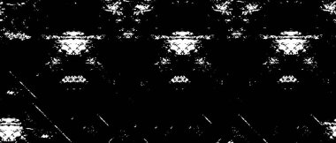 Grunge üst üste biniyor. Soyut siyah-beyaz vektör arkaplanı. Çatlak, leke ve noktalarda kirli desenli tek renkli klasik yüzey. Karanlık korku tarzında eski bir duvar.