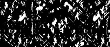 Grunge üst üste biniyor. Soyut siyah-beyaz vektör arkaplanı. Çatlak, leke ve noktalarda kirli desenli tek renkli klasik yüzey. Karanlık korku tarzında eski bir duvar.