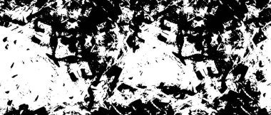 Grunge üst üste biniyor. Soyut siyah-beyaz vektör arkaplanı. Çatlak, leke ve noktalarda kirli desenli tek renkli klasik yüzey. Karanlık korku tarzında eski bir duvar.