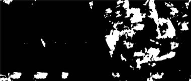 Grunge üst üste biniyor. Soyut siyah-beyaz vektör arkaplanı. Çatlak, leke ve noktalarda kirli desenli tek renkli klasik yüzey. Karanlık korku tarzında eski bir duvar.