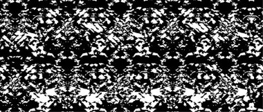 Grunge üst üste biniyor. Soyut siyah-beyaz vektör arkaplanı. Çatlak, leke ve noktalarda kirli desenli tek renkli klasik yüzey. Karanlık korku tarzında eski bir duvar.