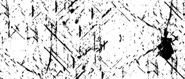 Grunge üst üste biniyor. Soyut siyah-beyaz vektör arkaplanı. Çatlak, leke ve noktalarda kirli desenli tek renkli klasik yüzey. Karanlık korku tarzında eski bir duvar.