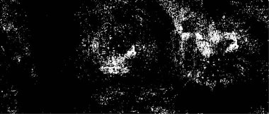 Grunge üst üste biniyor. Soyut siyah-beyaz vektör arkaplanı. Çatlak, leke ve noktalarda kirli desenli tek renkli klasik yüzey. Karanlık korku tarzında eski bir duvar.