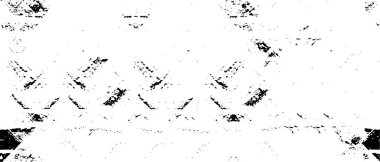 Grunge üst üste biniyor. Soyut siyah-beyaz vektör arkaplanı. Çatlak, leke ve noktalarda kirli desenli tek renkli klasik yüzey. Karanlık korku tarzında eski bir duvar.