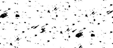Grunge üst üste biniyor. Soyut siyah-beyaz vektör arkaplanı. Çatlak, leke ve noktalarda kirli desenli tek renkli klasik yüzey. Karanlık korku tarzında eski bir duvar.