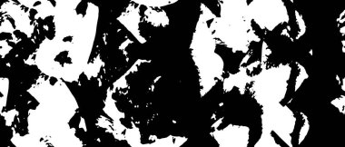 Grunge üst üste biniyor. Soyut siyah-beyaz vektör arkaplanı. Çatlak, leke ve noktalarda kirli desenli tek renkli klasik yüzey. Karanlık korku tarzında eski bir duvar.