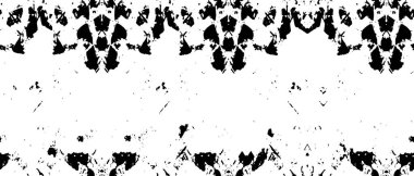 Grunge üst üste biniyor. Soyut siyah-beyaz vektör arkaplanı. Çatlak, leke ve noktalarda kirli desenli tek renkli klasik yüzey. Karanlık korku tarzında eski bir duvar.