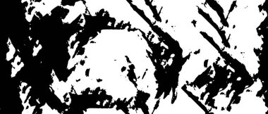 Grunge üst üste biniyor. Soyut siyah-beyaz vektör arkaplanı. Çatlak, leke ve noktalarda kirli desenli tek renkli klasik yüzey. Karanlık korku tarzında eski bir duvar.