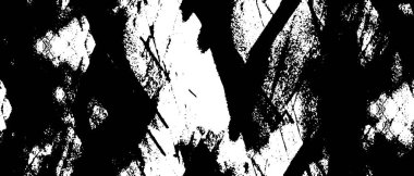 Grunge üst üste biniyor. Soyut siyah-beyaz vektör arkaplanı. Çatlak, leke ve noktalarda kirli desenli tek renkli klasik yüzey. Karanlık korku tarzında eski bir duvar.