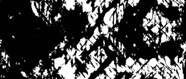 Grunge üst üste biniyor. Soyut siyah-beyaz vektör arkaplanı. Çatlak, leke ve noktalarda kirli desenli tek renkli klasik yüzey. Karanlık korku tarzında eski bir duvar.