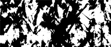 Grunge üst üste biniyor. Soyut siyah-beyaz vektör arkaplanı. Çatlak, leke ve noktalarda kirli desenli tek renkli klasik yüzey. Karanlık korku tarzında eski bir duvar.