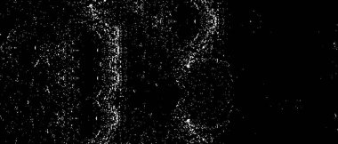 Grunge üst üste biniyor. Soyut siyah-beyaz vektör arkaplanı. Çatlak, leke ve noktalarda kirli desenli tek renkli klasik yüzey. Karanlık korku tarzında eski bir duvar.