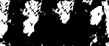 Grunge üst üste biniyor. Soyut siyah-beyaz vektör arkaplanı. Çatlak, leke ve noktalarda kirli desenli tek renkli klasik yüzey. Karanlık korku tarzında eski bir duvar.