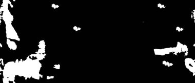 Grunge üst üste biniyor. Soyut siyah-beyaz vektör arkaplanı. Çatlak, leke ve noktalarda kirli desenli tek renkli klasik yüzey. Karanlık korku tarzında eski bir duvar.