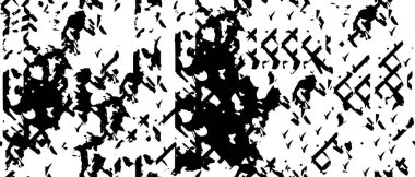 Grunge üst üste biniyor. Soyut siyah-beyaz vektör arkaplanı. Tek renkli vintage yüzey 