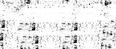 Grunge üst üste biniyor. Soyut siyah-beyaz vektör arkaplanı. Çatlak, leke ve noktalarda kirli desenli tek renkli klasik yüzey. Karanlık korku tarzında eski bir duvar.