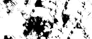 Grunge üst üste biniyor. Soyut siyah-beyaz vektör arkaplanı. Çatlak, leke ve noktalarda kirli desenli tek renkli klasik yüzey. Karanlık korku tarzında eski bir duvar.