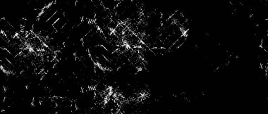 Grunge üst üste biniyor. Soyut siyah-beyaz vektör arkaplanı. Çatlak, leke ve noktalarda kirli desenli tek renkli klasik yüzey. Karanlık korku tarzında eski bir duvar.