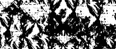 Grunge üst üste biniyor. Soyut siyah-beyaz vektör arkaplanı. Çatlak, leke ve noktalarda kirli desenli tek renkli klasik yüzey. Karanlık korku tarzında eski bir duvar.