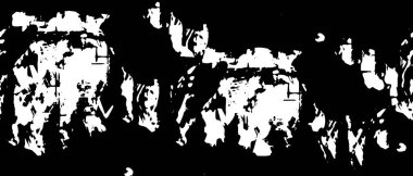 Grunge üst üste biniyor. Soyut siyah-beyaz vektör arkaplanı. Çatlak, leke ve noktalarda kirli desenli tek renkli klasik yüzey. Karanlık korku tarzında eski bir duvar.